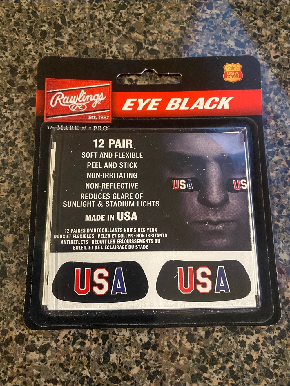 Rawlings Offical Baseball/Softball Eye Black USA Design | Red‎ White Blue Black